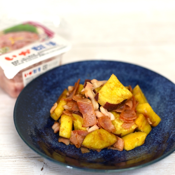 いか糀漬とさつまいものバター醤油炒め