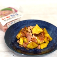 いか糀漬とさつまいものバター醤油炒め