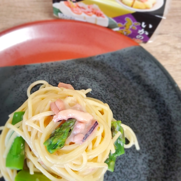 いか塩辛の豆乳クリームパスタ
