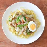 めかぶ松前漬を使ったあんかけ焼きそば