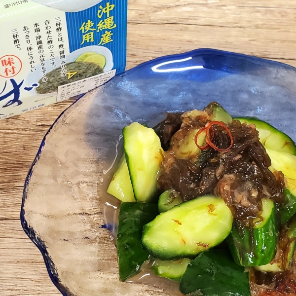 もずく酢のおかか梅きゅうり