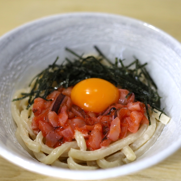 いか明太釜玉うどん