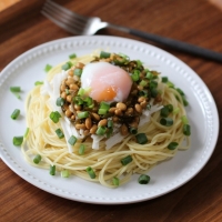 子持めかぶと納豆のカッペリーニ